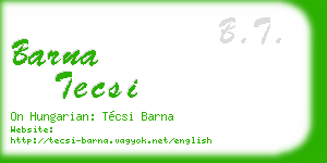 barna tecsi business card